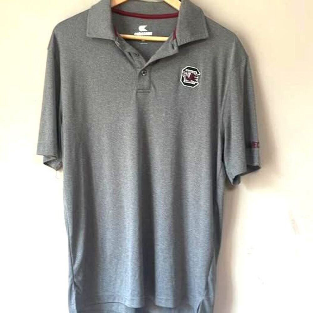 South Carolina Gamecocks colliseum Shirt Polo Mens Medium Gray